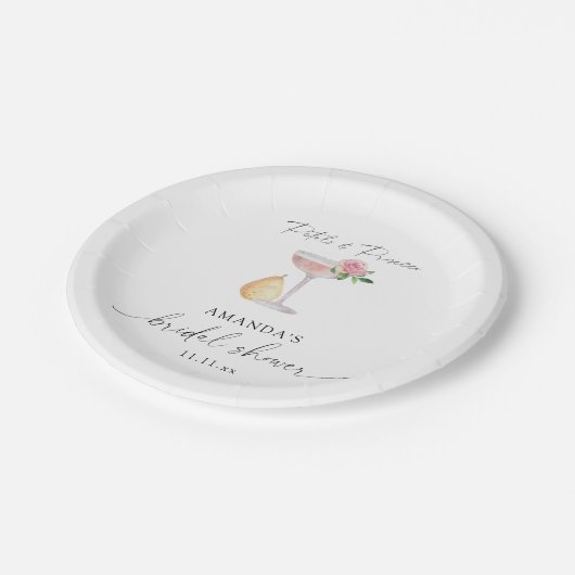 Petalen & Prosecco - vrijgezellenfeest Papieren Bordje (Gekanteld)