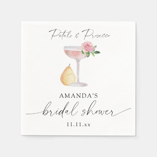 Petalen & Prosecco - vrijgezellenfeest Servet (Voorkant)