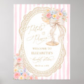 Petals and Prosecco Bow Bridal Shower Welcome Poster (Voorkant)