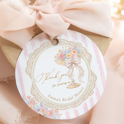 Petals and Prosecco Bridal shower Bedankjes Labels