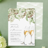 Petals and Prosecco Bridal Shower Invite Hydrangea Kaart