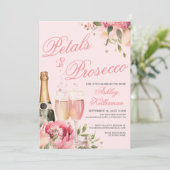 Petals And Prosecco Bridal Shower Kaart (Staand voorkant)