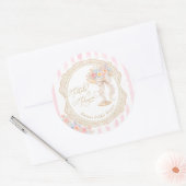 Petals and Prosecco Bridal Shower Ronde Sticker (Envelop)