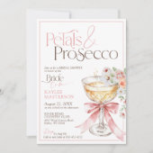 Petals and Prosecco Floral Champagne Bridal Shower Kaart (Voorkant)