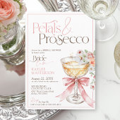 Petals and Prosecco Floral Champagne Bridal Shower Kaart