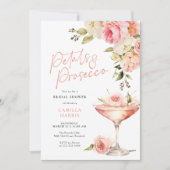 Petals and Prosecco Pink Floral Bridal Shower Kaart (Voorkant)