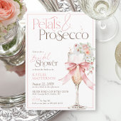 Petals and Prosecco Pink Floral Bridal Shower Kaart