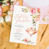 Petals and Prosecco Pink Floral Bridal Shower Kaart