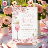 Petals and Prosecco Pink Floral Bridal Shower Kaart