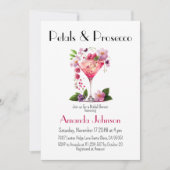 Petals and Prosecco Pink Floral Bridal Shower Kaart (Voorkant)