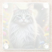 Petals And Purrs Glazen Onderzetter (Achterkant)