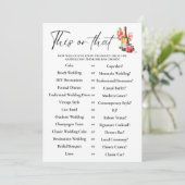 Petals dit of dat Vrijgezellenfeest spel Kaart (Staand voorkant)