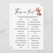 Petals dit of dat Vrijgezellenfeest spel Kaart (Voorkant / Achterkant)