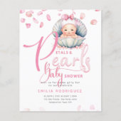 Petals en Parels Roze Baby Meisje Douche (Voorkant)