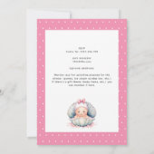 Petals en Parels Roze Baby Meisje Douche Kaart (Achterkant)