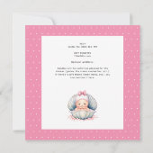 Petals en Parels Roze Baby Meisje Douche Kaart (Achterkant)