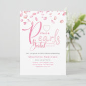 PETALS EN PARELS Roze Glam Chic Vrijgezellenfeest Kaart (Staand voorkant)