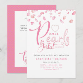 PETALS EN PARELS Roze Glam Chic Vrijgezellenfeest Kaart
