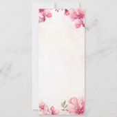 Petals en Prosecco Bloemen Bruiloft Douche Menu Kaart (Achterkant)