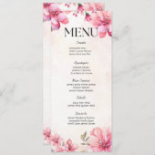 Petals en Prosecco Bloemen Bruiloft Douche Menu Kaart (Voorkant / Achterkant)
