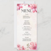 Petals en Prosecco Bloemen Bruiloft Douche Menu Kaart (Voorkant)