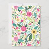 Petals en Prosecco Bloemen Vrijgezellenfeest Party Kaart (Achterkant)