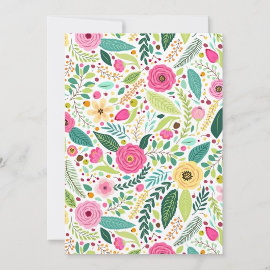 Petals en Prosecco Bloemen Vrijgezellenfeest Party Kaart (Achterkant)