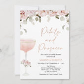 Petals en Prosecco Blush Floral Vrijgezellenfeest  Kaart (Voorkant)