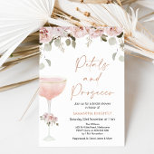 Petals en Prosecco Blush Floral Vrijgezellenfeest  Kaart