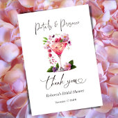 Petals en Prosecco Blush Pink Floral Vrijgezellenf Bedankkaart