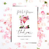 Petals en Prosecco Blush Pink Floral Vrijgezellenf Bedankkaart