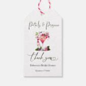 Petals en Prosecco Blush Pink Floral Vrijgezellenf Cadeaulabel (Voorkant)