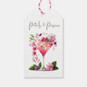 Petals en Prosecco Blush Pink Floral Vrijgezellenf Cadeaulabel (Achterkant)