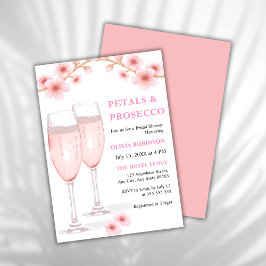 Petals en Prosecco Blush Pink Floral Vrijgezellenf Kaart