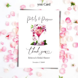 Petals en Prosecco Blush Pink Floral Vrijgezellenf Papieren Bordje
