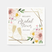 Petals en Prosecco Blush Pink Floral Vrijgezellenf Servet (Voorkant)