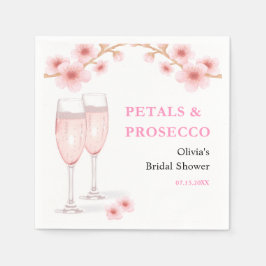 Petals en Prosecco Blush Pink Floral Vrijgezellenf Servet