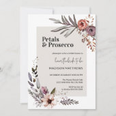 Petals en Prosecco Boho Floral Vrijgezellenfeest Kaart (Voorkant)
