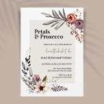 Petals en Prosecco Boho Floral Vrijgezellenfeest Kaart<br><div class="desc">Welkom uw gasten bij uw vrijgezellenfeest met deze mooie Boho Floral Bridal Shower Uitnodiging! Met zijn elegante, boho-design, kenmerkt deze uitnodiging waterverf floralen, waardoor het de perfecte keuze is voor een champagnebrunch of tuinfeest. Deze uitnodiging zal zeker een blijvende indruk maken op je gasten en hen enthousiast maken over je...</div>