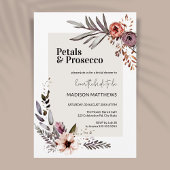 Petals en Prosecco Boho Floral Vrijgezellenfeest Kaart
