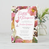 Petals en Prosecco Bridal Shower Uitnodiging (Staand voorkant)