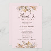 Petals en Prosecco Bridal Shower Uitnodiging (Voorkant / Achterkant)