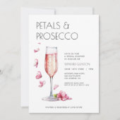 Petals en Prosecco Bridal Shower Uitnodiging (Voorkant)
