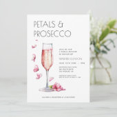 Petals en Prosecco Bridal Shower Uitnodiging (Staand voorkant)