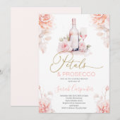 Petals en Prosecco Bridal Shower uitnodiging (Voorkant / Achterkant)