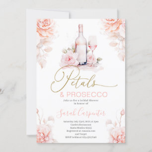 Petals en Prosecco Bridal Shower uitnodiging