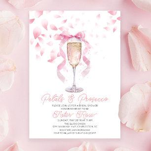 Petals en Prosecco Bridal Shower Uitnodiging