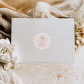 Petals en Prosecco Bruiloft Douche Favor Ronde Sticker