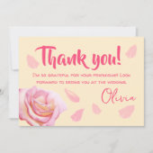 Petals en Prosecco Bruiloft Vrijgezellenfeest Bedankkaart (Voorkant)