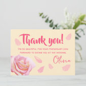 Petals en Prosecco Bruiloft Vrijgezellenfeest Bedankkaart (Staand voorkant)